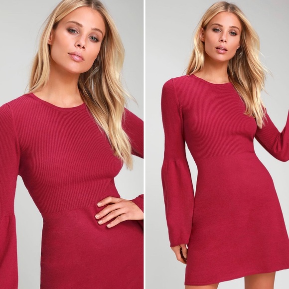 Private Label Dresses & Skirts - 🎄RED BELL SLEEVE SWEATER DRESS